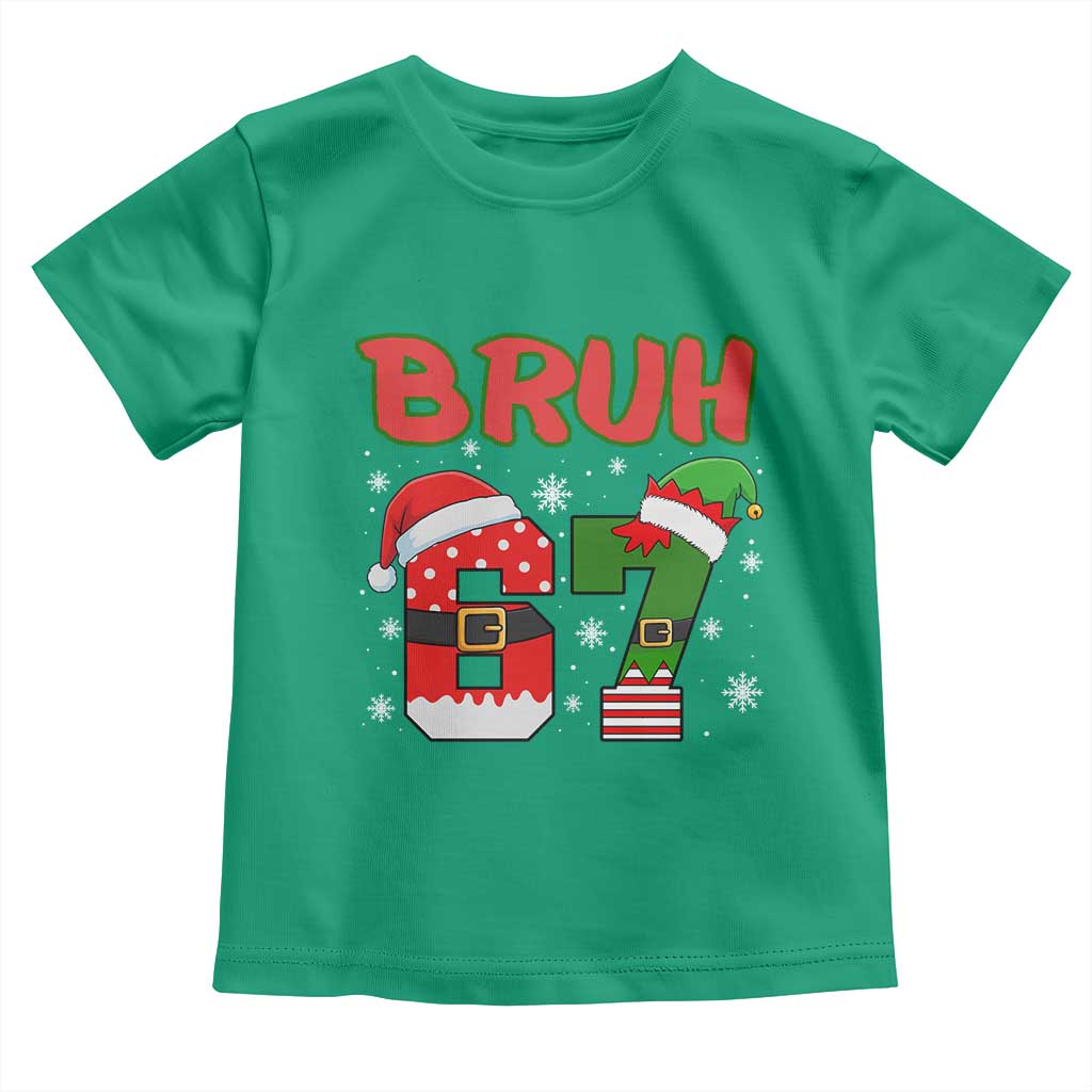 67 Christmas Toddler T Shirt Six Seven Bruh Funny Boys Kids Meme Pajamas Gen Alpha Slang - Wonder Print Shop