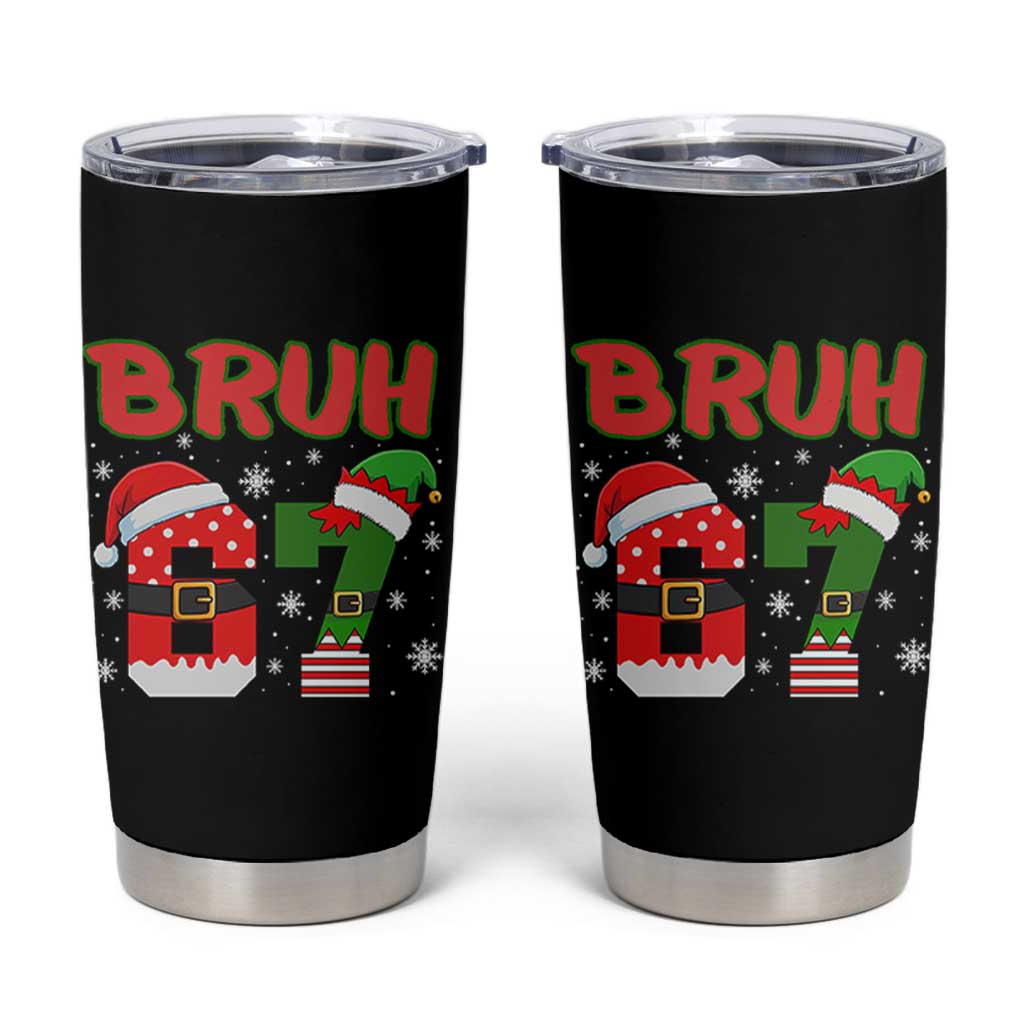 67 Christmas Tumbler Cup Six Seven Bruh Funny Boys Kids Meme Pajamas Gen Alpha Slang - Wonder Print Shop