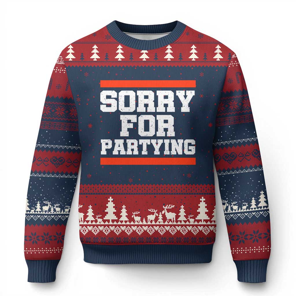 Sorry For Partying Ugly Christmas Sweater Funny Present - Wonder Print Shop