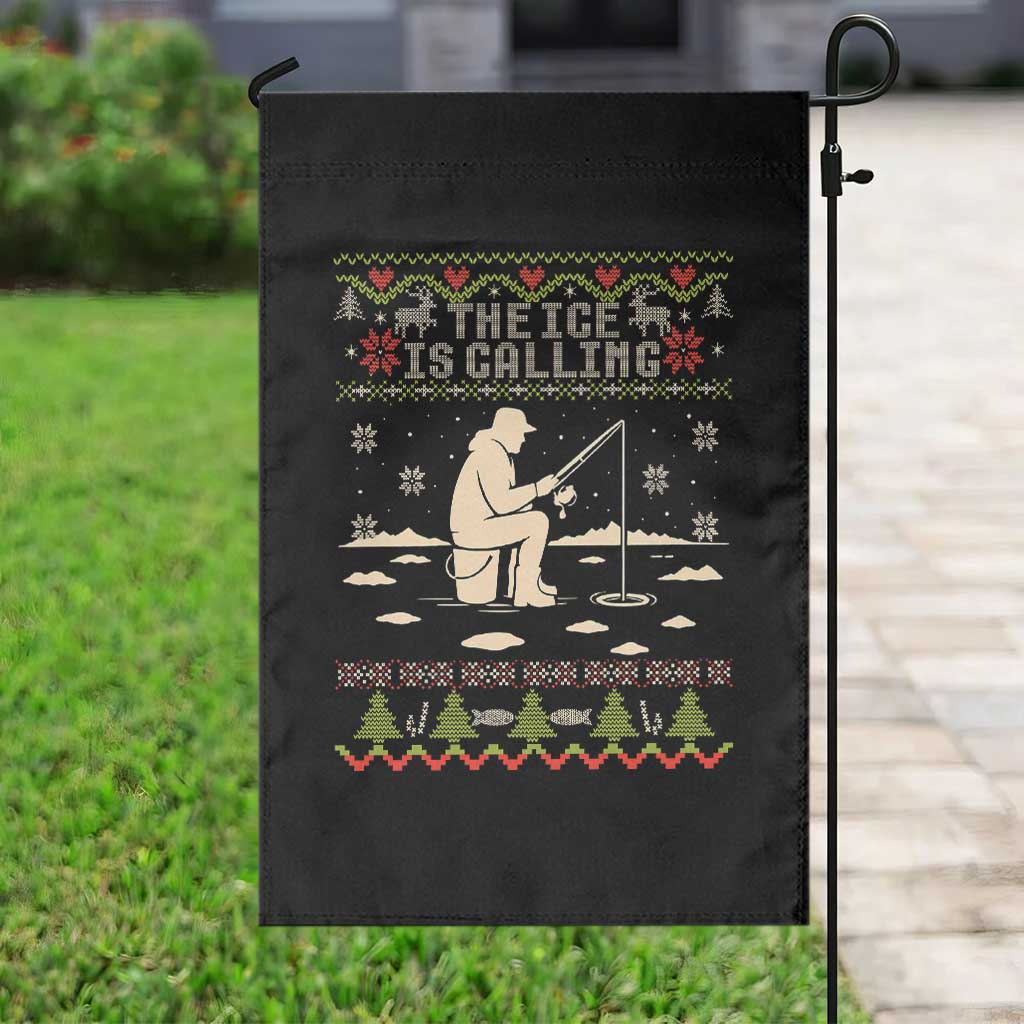 Funny Christmas Ice Fishing Garden Flag Merry Fishmas Fish Fishing Ugly Xmas - Wonder Print Shop