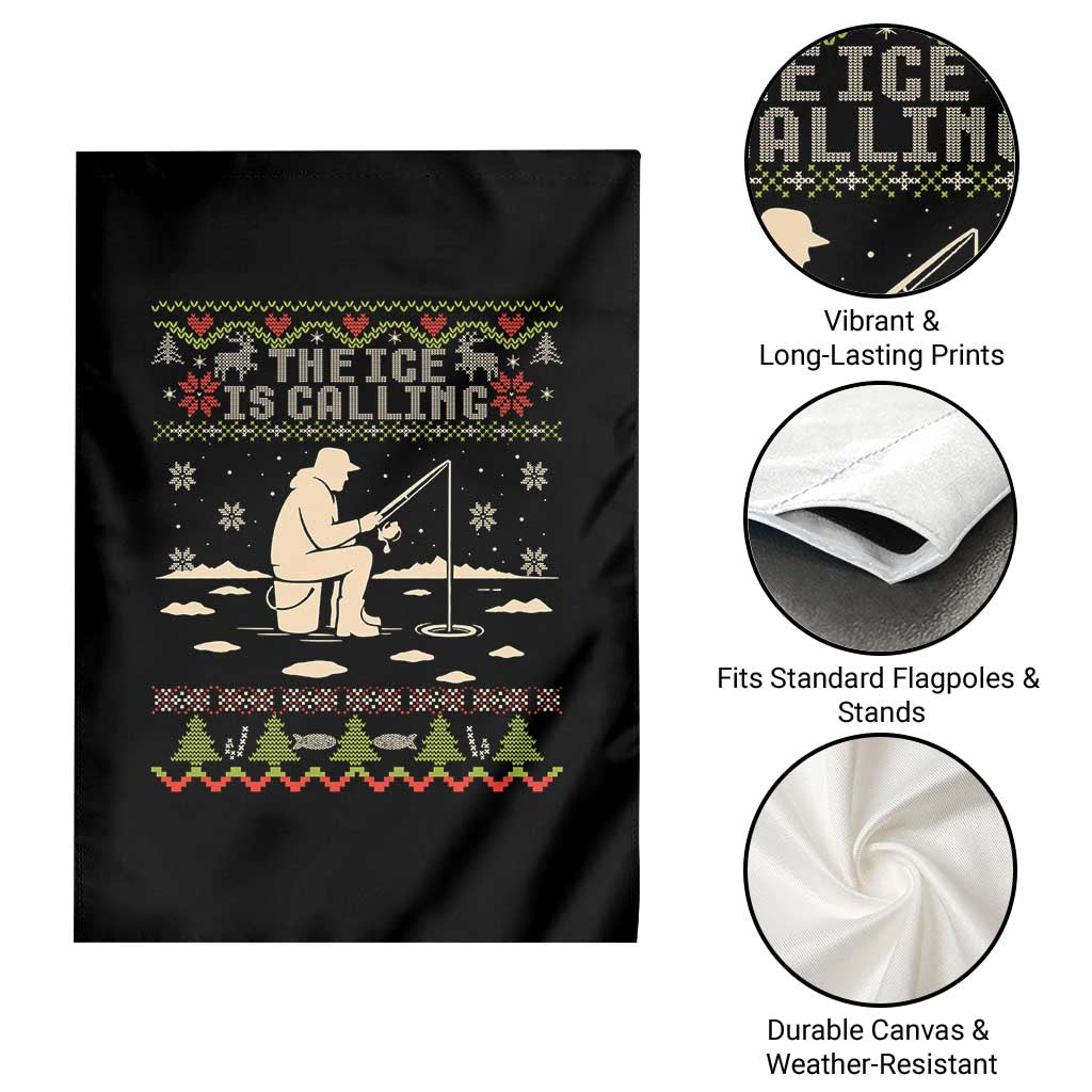 Funny Christmas Ice Fishing Garden Flag Merry Fishmas Fish Fishing Ugly Xmas - Wonder Print Shop