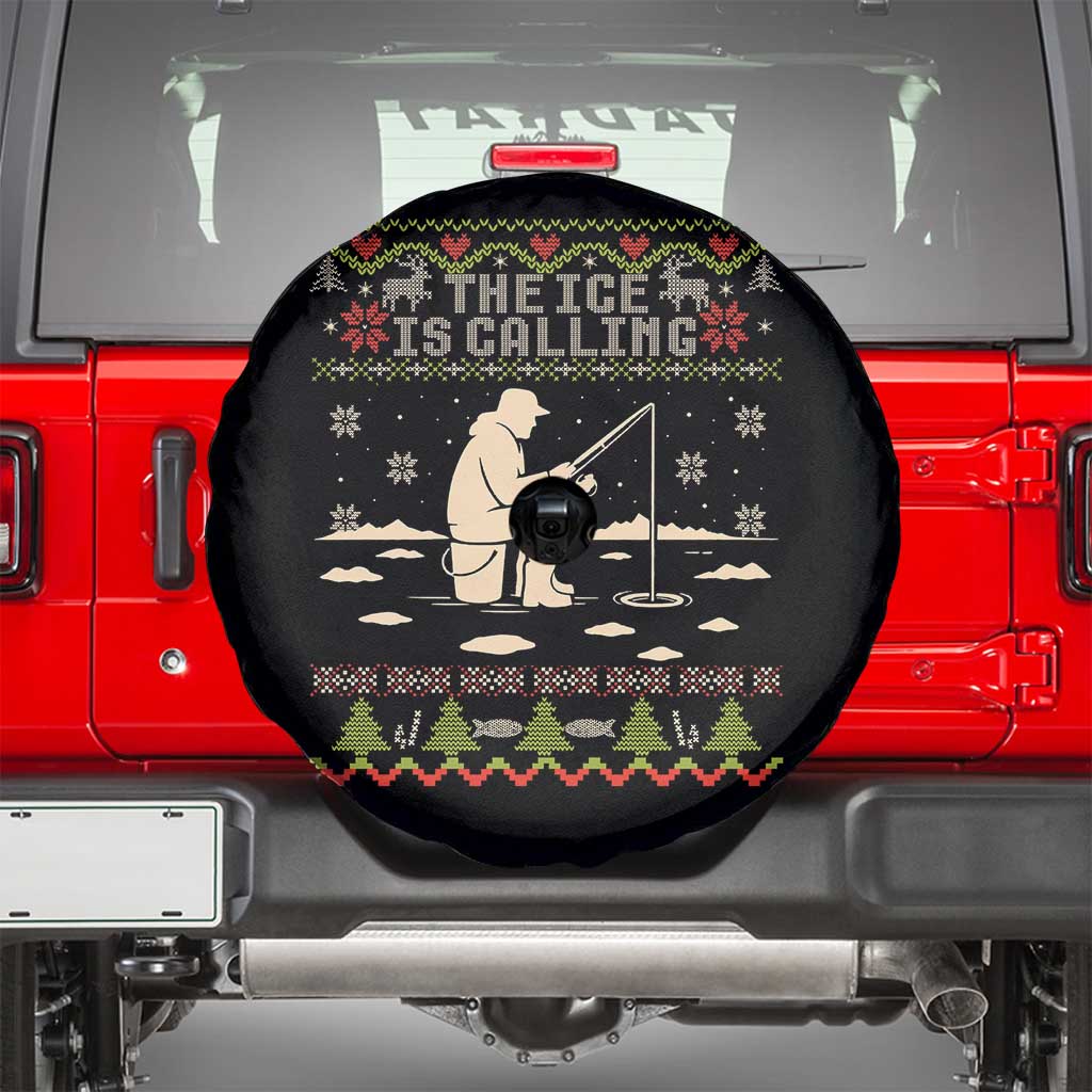 Funny Christmas Ice Fishing Spare Tire Cover Merry Fishmas Fish Fishing Ugly Xmas - Wonder Print Shop