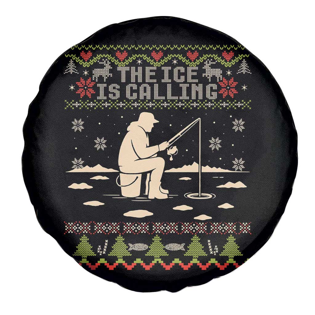 Funny Christmas Ice Fishing Spare Tire Cover Merry Fishmas Fish Fishing Ugly Xmas - Wonder Print Shop