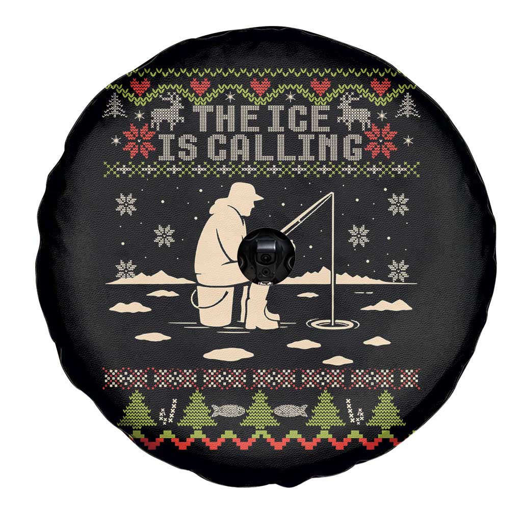Funny Christmas Ice Fishing Spare Tire Cover Merry Fishmas Fish Fishing Ugly Xmas - Wonder Print Shop
