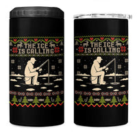 Funny Christmas Ice Fishing 4 in 1 Can Cooler Tumbler Merry Fishmas Fish Fishing Ugly Xmas - Wonder Print Shop
