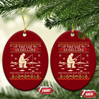 Funny Christmas Ice Fishing Ceramic Ornament Merry Fishmas Fish Fishing Ugly Xmas - Wonder Print Shop