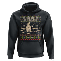 Funny Christmas Ice Fishing Hoodie Merry Fishmas Fish Fishing Ugly Xmas - Wonder Print Shop