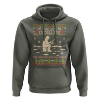 Funny Christmas Ice Fishing Hoodie Merry Fishmas Fish Fishing Ugly Xmas - Wonder Print Shop