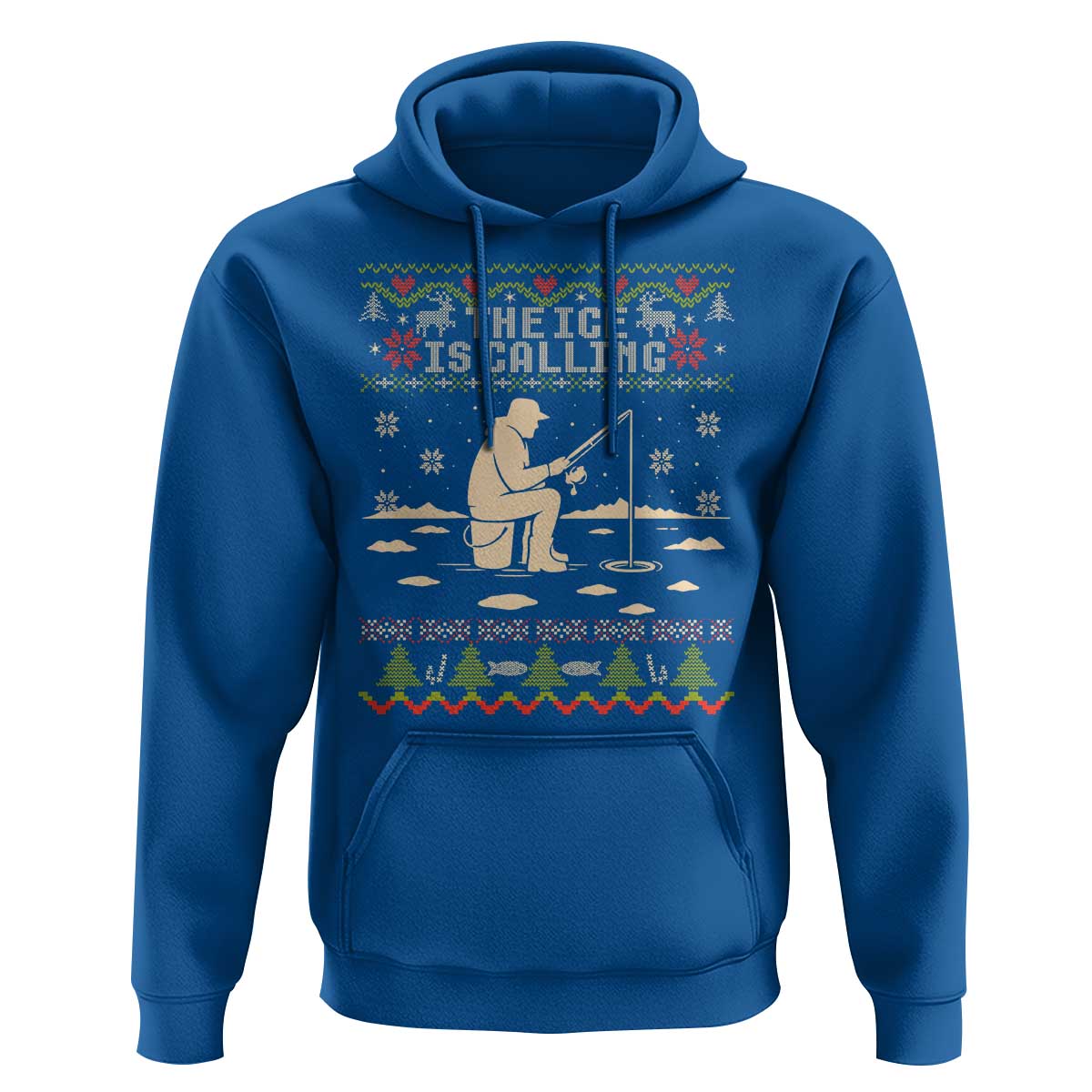Funny Christmas Ice Fishing Hoodie Merry Fishmas Fish Fishing Ugly Xmas - Wonder Print Shop