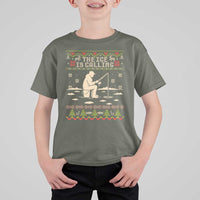 Funny Christmas Ice Fishing T Shirt For Kid Merry Fishmas Fish Fishing Ugly Xmas - Wonder Print Shop