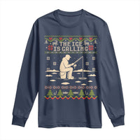 Funny Christmas Ice Fishing Long Sleeve Shirt Merry Fishmas Fish Fishing Ugly Xmas - Wonder Print Shop