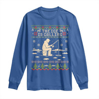 Funny Christmas Ice Fishing Long Sleeve Shirt Merry Fishmas Fish Fishing Ugly Xmas - Wonder Print Shop