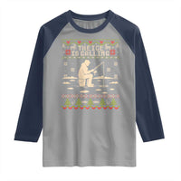 Funny Christmas Ice Fishing Raglan Shirt Merry Fishmas Fish Fishing Ugly Xmas - Wonder Print Shop