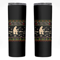 Funny Christmas Ice Fishing Skinny Tumbler Merry Fishmas Fish Fishing Ugly Xmas - Wonder Print Shop