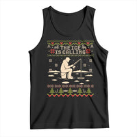 Funny Christmas Ice Fishing Tank Top Merry Fishmas Fish Fishing Ugly Xmas - Wonder Print Shop