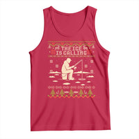 Funny Christmas Ice Fishing Tank Top Merry Fishmas Fish Fishing Ugly Xmas - Wonder Print Shop