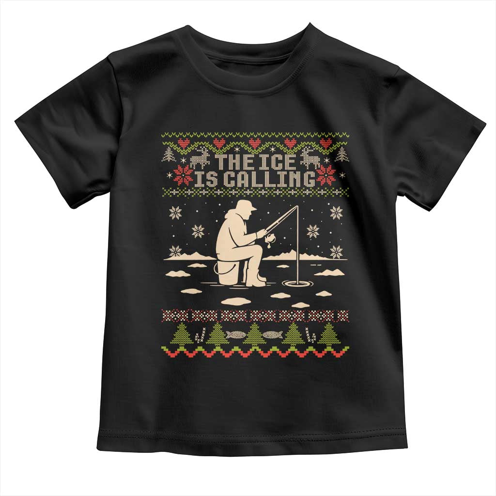 Funny Christmas Ice Fishing Toddler T Shirt Merry Fishmas Fish Fishing Ugly Xmas - Wonder Print Shop