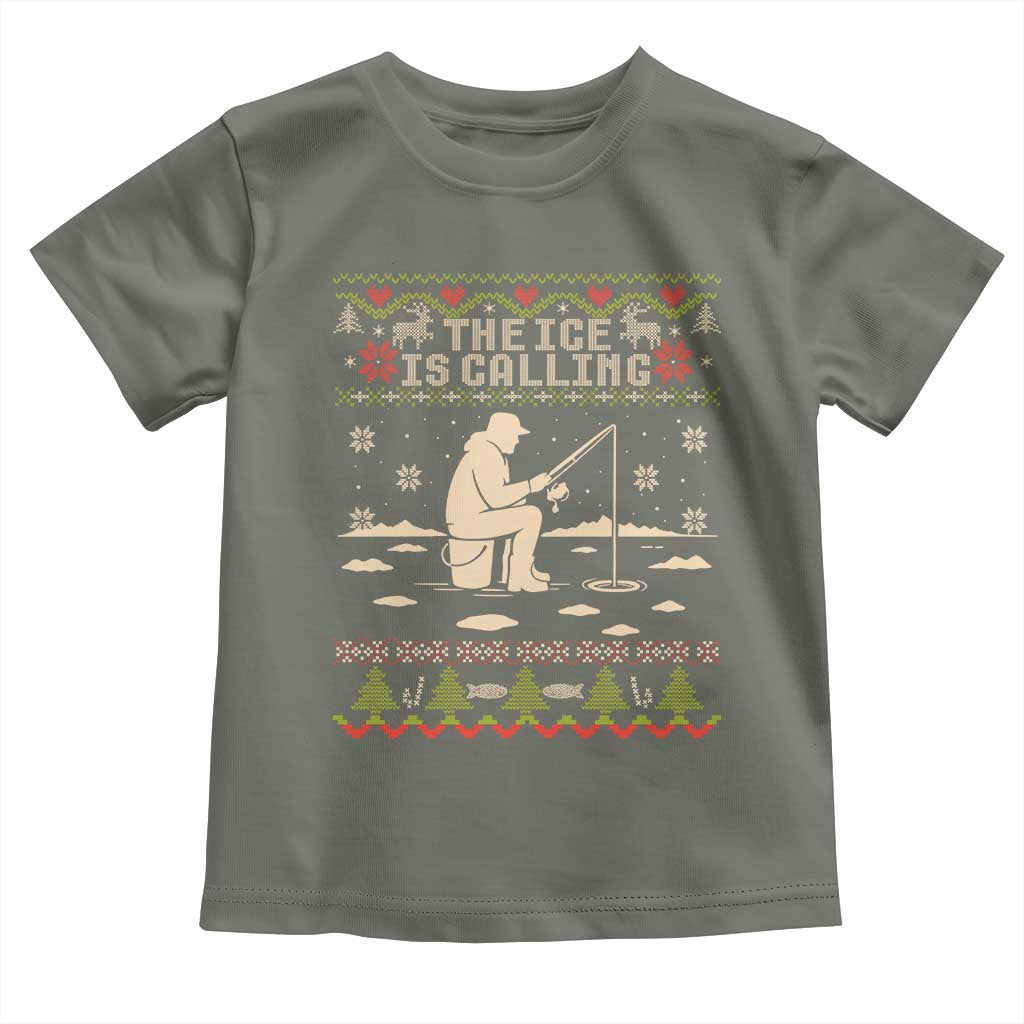 Funny Christmas Ice Fishing Toddler T Shirt Merry Fishmas Fish Fishing Ugly Xmas - Wonder Print Shop