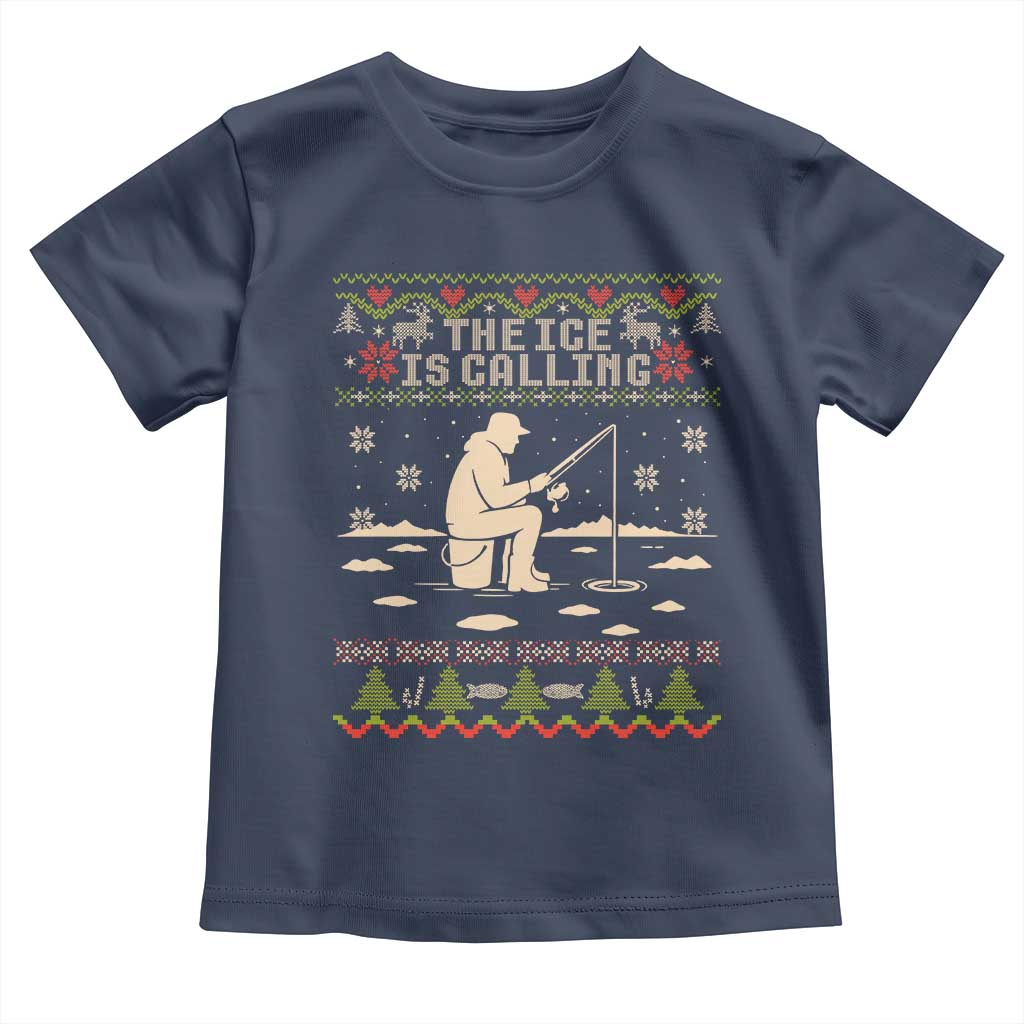 Funny Christmas Ice Fishing Toddler T Shirt Merry Fishmas Fish Fishing Ugly Xmas - Wonder Print Shop