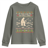 Funny Christmas Ice Fishing Youth Sweatshirt Merry Fishmas Fish Fishing Ugly Xmas - Wonder Print Shop