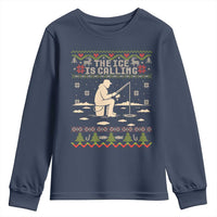 Funny Christmas Ice Fishing Youth Sweatshirt Merry Fishmas Fish Fishing Ugly Xmas - Wonder Print Shop