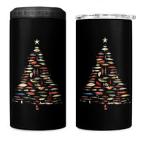 Fishing Lure Christmas Tree 4 in 1 Can Cooler Tumbler Retro Fisherman Xmas Fish Fly - Wonder Print Shop