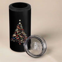 Fishing Lure Christmas Tree 4 in 1 Can Cooler Tumbler Retro Fisherman Xmas Fish Fly - Wonder Print Shop