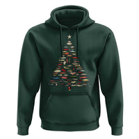 Fishing Lure Christmas Tree Hoodie Retro Fisherman Xmas Fish Fly - Wonder Print Shop