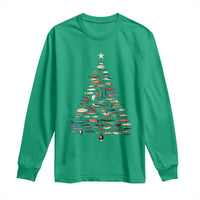 Fishing Lure Christmas Tree Long Sleeve Shirt Retro Fisherman Xmas Fish Fly - Wonder Print Shop