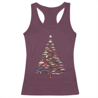Fishing Lure Christmas Tree Racerback Tank Top Retro Fisherman Xmas Fish Fly - Wonder Print Shop