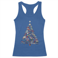 Fishing Lure Christmas Tree Racerback Tank Top Retro Fisherman Xmas Fish Fly - Wonder Print Shop