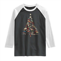Fishing Lure Christmas Tree Raglan Shirt Retro Fisherman Xmas Fish Fly - Wonder Print Shop
