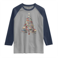Fishing Lure Christmas Tree Raglan Shirt Retro Fisherman Xmas Fish Fly - Wonder Print Shop