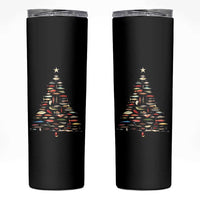 Fishing Lure Christmas Tree Skinny Tumbler Retro Fisherman Xmas Fish Fly - Wonder Print Shop