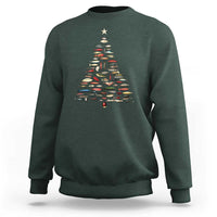 Fishing Lure Christmas Tree Sweatshirt Retro Fisherman Xmas Fish Fly - Wonder Print Shop