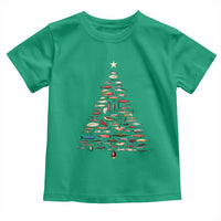 Fishing Lure Christmas Tree Toddler T Shirt Retro Fisherman Xmas Fish Fly - Wonder Print Shop