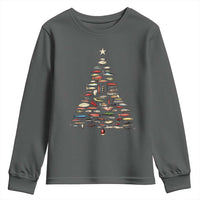 Fishing Lure Christmas Tree Youth Sweatshirt Retro Fisherman Xmas Fish Fly - Wonder Print Shop