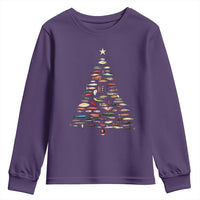 Fishing Lure Christmas Tree Youth Sweatshirt Retro Fisherman Xmas Fish Fly - Wonder Print Shop