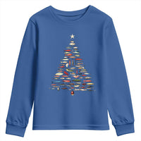 Fishing Lure Christmas Tree Youth Sweatshirt Retro Fisherman Xmas Fish Fly - Wonder Print Shop
