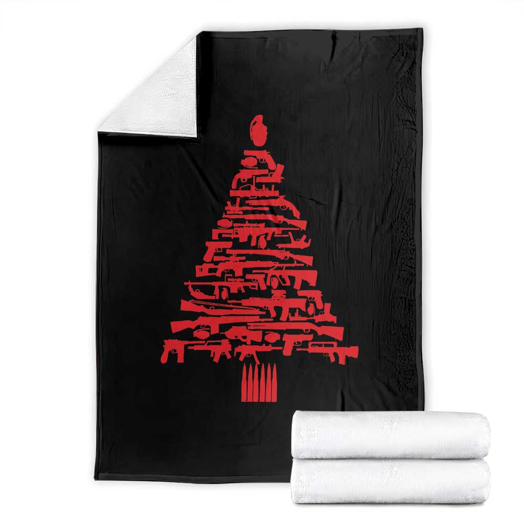 Funny Guns Christmas Throw Blanket 2nd Amendment Xmas Tree Gun Lovers - Wonder Print Shop