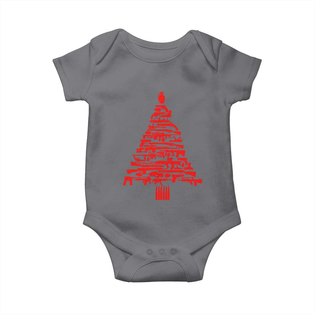 Funny Guns Christmas Baby Onesie 2nd Amendment Xmas Tree Gun Lovers - Wonder Print Shop