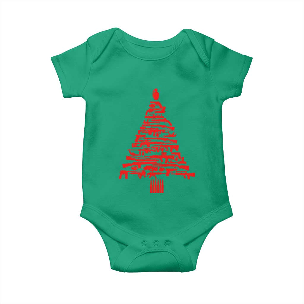 Funny Guns Christmas Baby Onesie 2nd Amendment Xmas Tree Gun Lovers - Wonder Print Shop