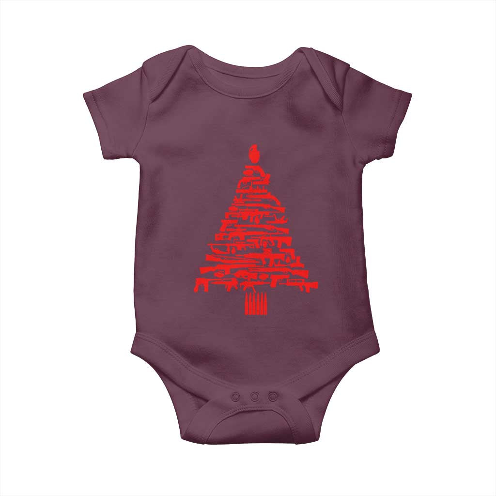 Funny Guns Christmas Baby Onesie 2nd Amendment Xmas Tree Gun Lovers - Wonder Print Shop