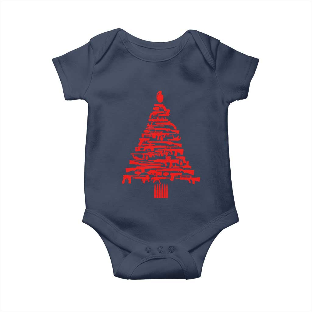 Funny Guns Christmas Baby Onesie 2nd Amendment Xmas Tree Gun Lovers - Wonder Print Shop
