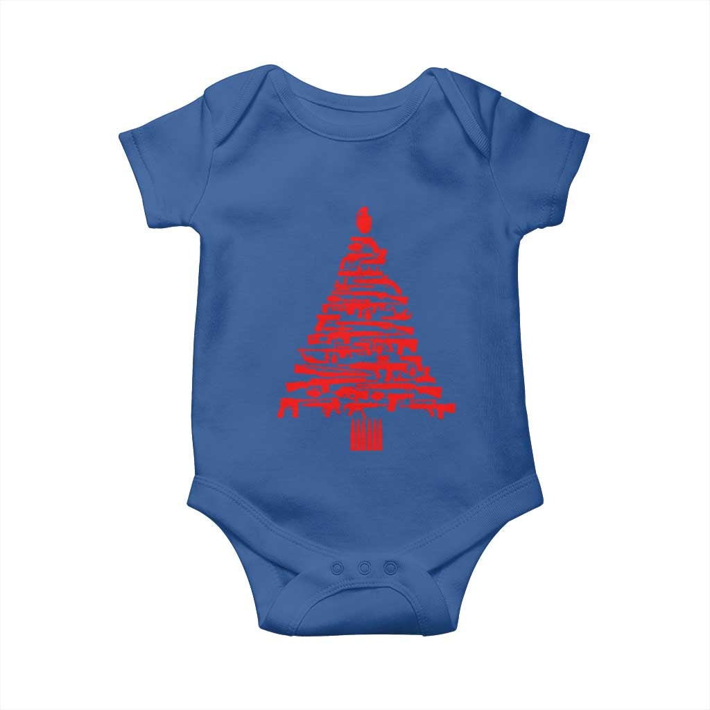 Funny Guns Christmas Baby Onesie 2nd Amendment Xmas Tree Gun Lovers - Wonder Print Shop