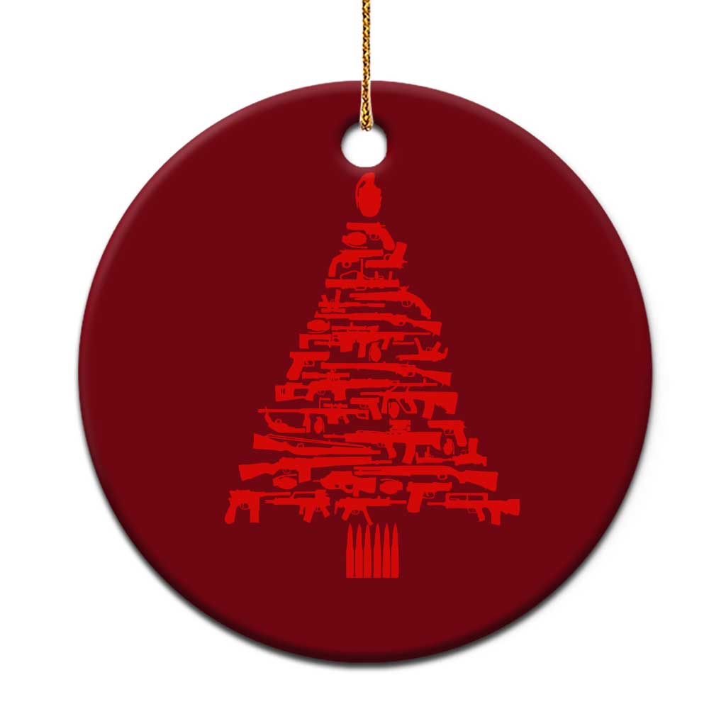 Funny Guns Christmas Ceramic Ornament 2nd Amendment Xmas Tree Gun Lovers - Wonder Print Shop