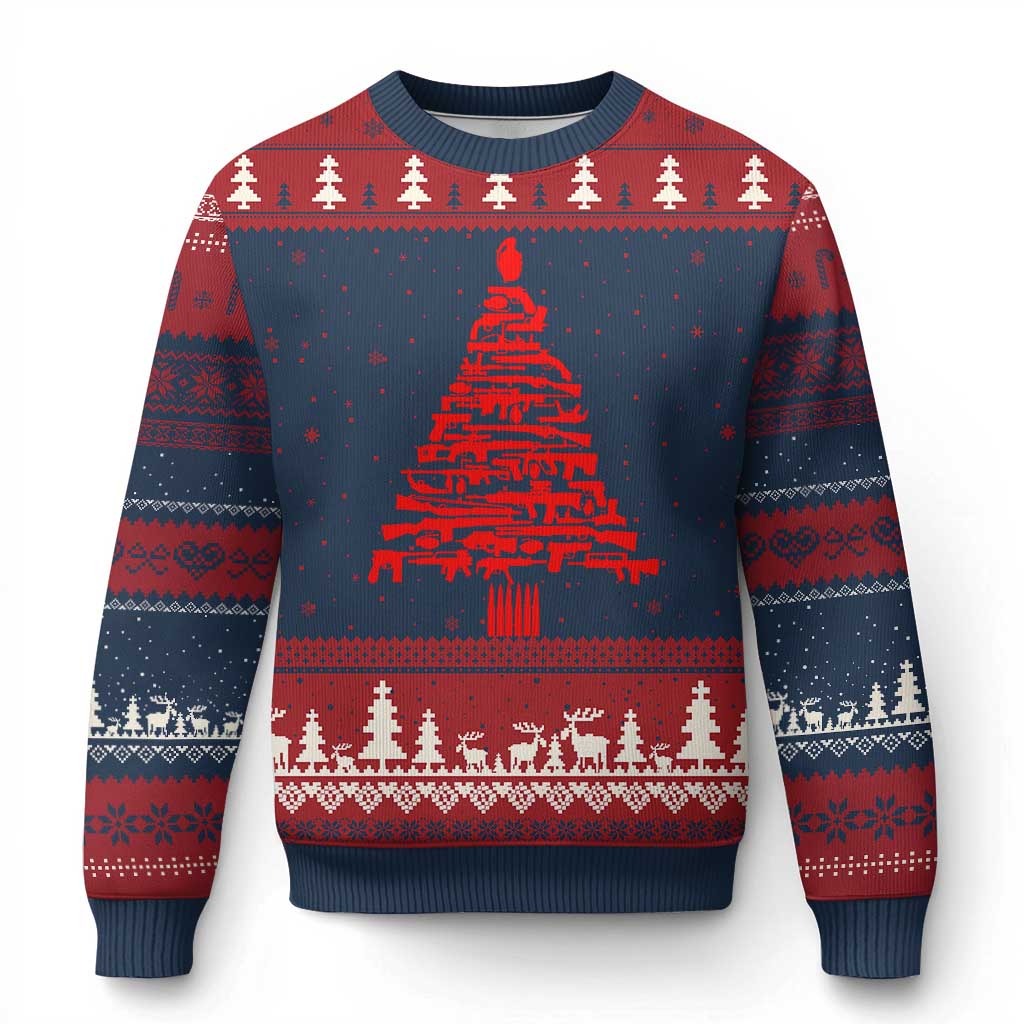 Funny Guns Xmas Ugly Christmas Sweater 2nd Amendment Xmas Tree Gun Lovers - Wonder Print Shop