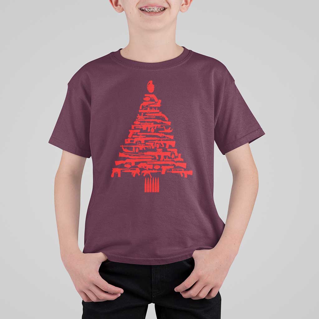 Funny Guns Christmas T Shirt For Kid 2nd Amendment Xmas Tree Gun Lovers - Wonder Print Shop