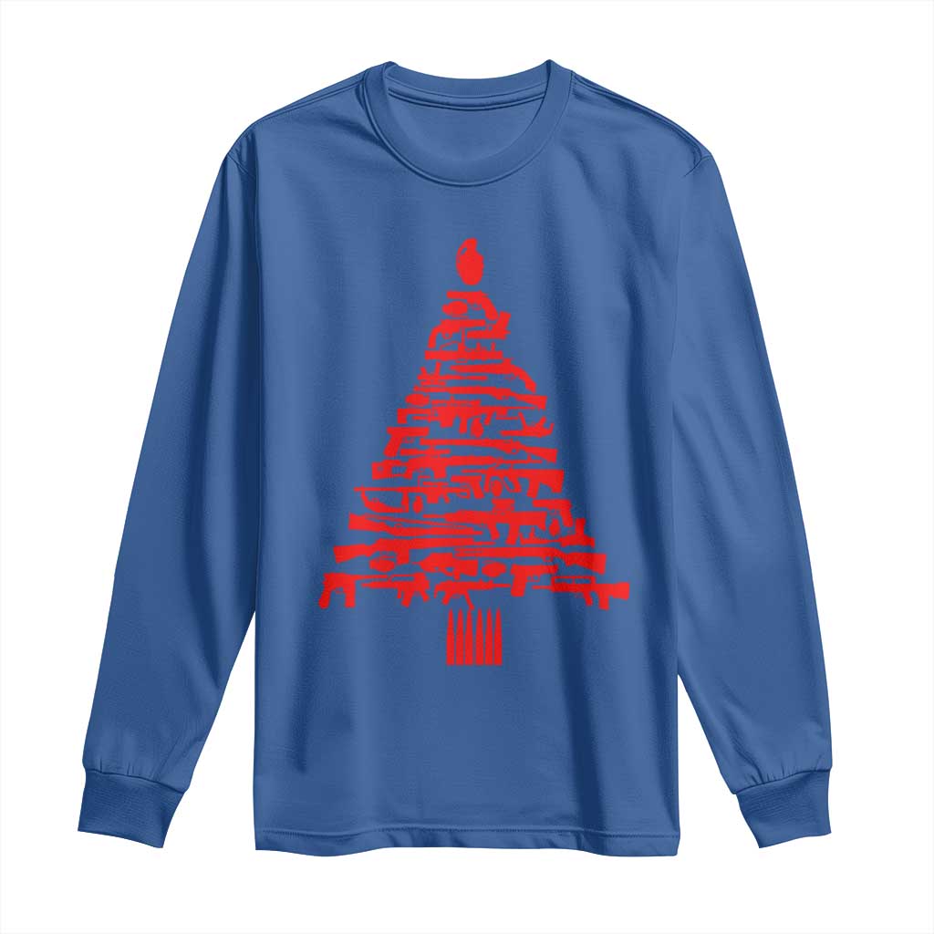 Funny Guns Christmas Long Sleeve Shirt 2nd Amendment Xmas Tree Gun Lovers - Wonder Print Shop