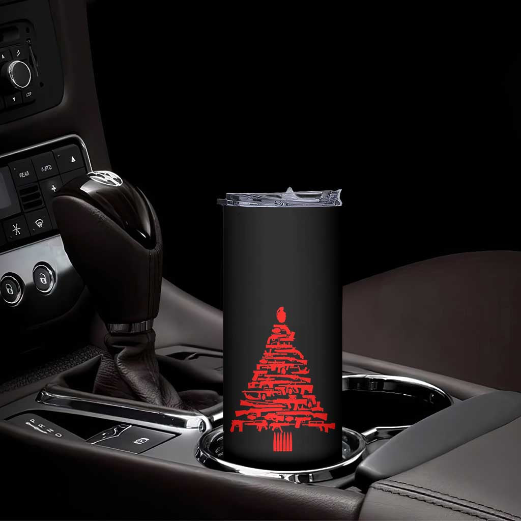 Funny Guns Christmas Skinny Tumbler 2nd Amendment Xmas Tree Gun Lovers - Wonder Print Shop